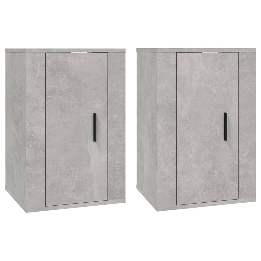 Wall Mounted TV Cabinets 2 pcs Concrete Grey 40x34.5x60 cm