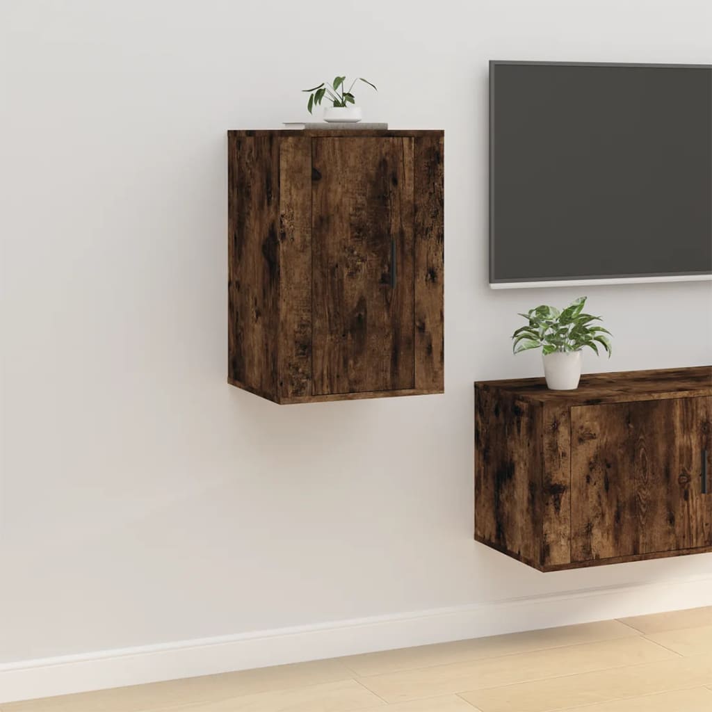 Wall Mounted TV Cabinet Smoked Oak 40x34.5x60 cm