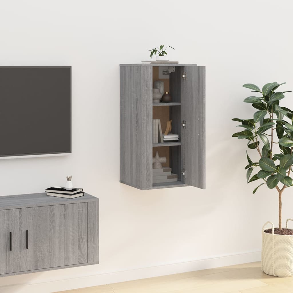 Wall Mounted TV Cabinet Grey Sonoma 40x34.5x80 cm