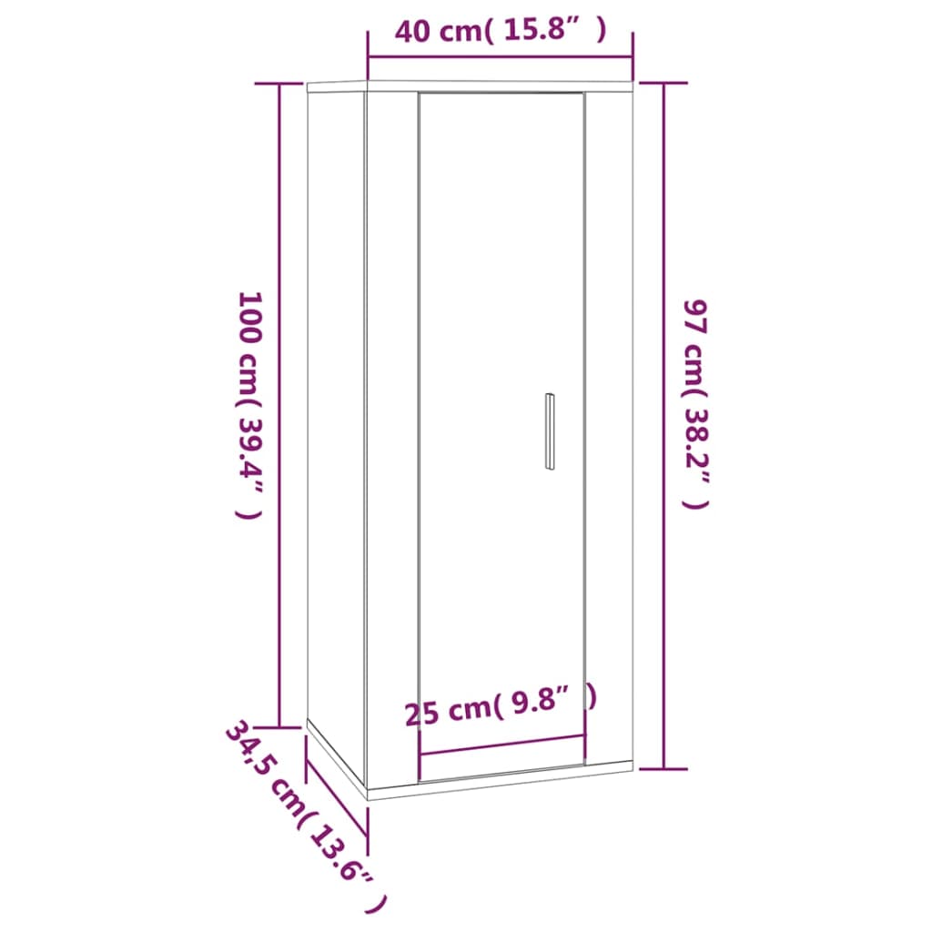 Wall Mounted TV Cabinet White 40x34.5x100 cm