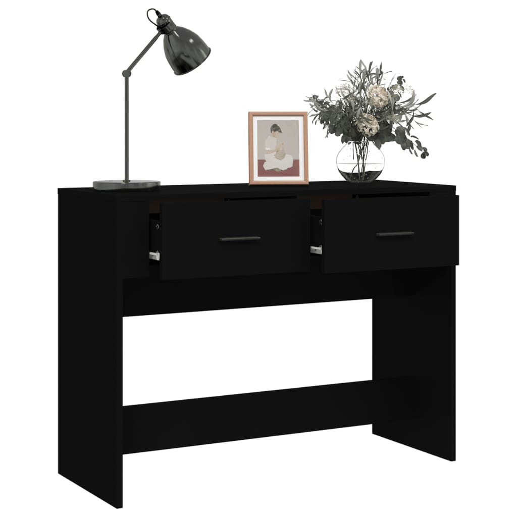 Console Table Black 100x39x75 cm Engineered Wood