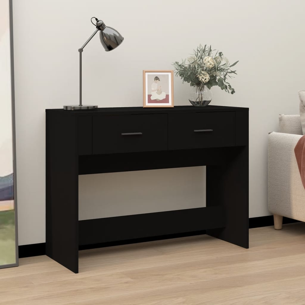 Console Table Black 100x39x75 cm Engineered Wood