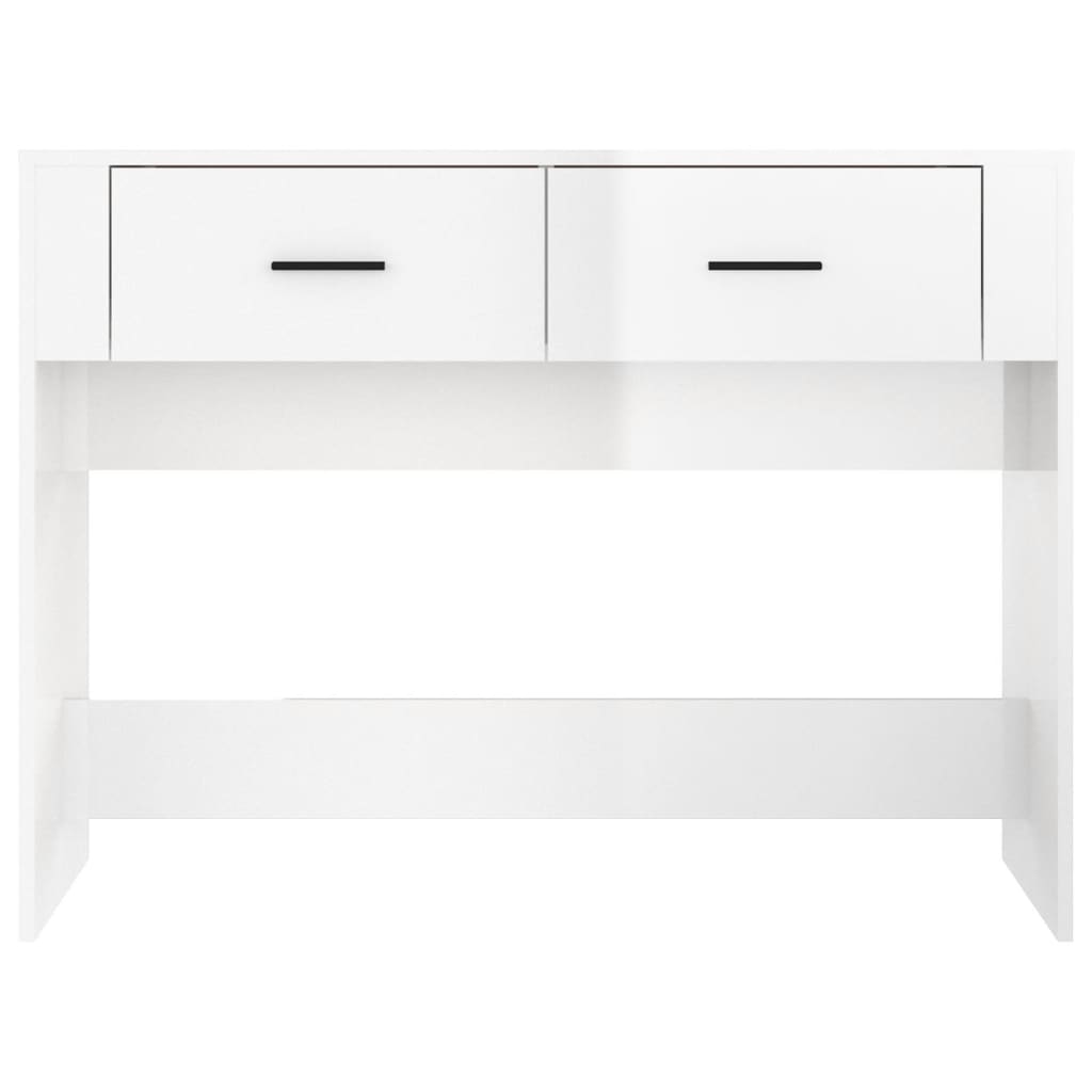 Console Table High Gloss White 100x39x75 cm Engineered Wood