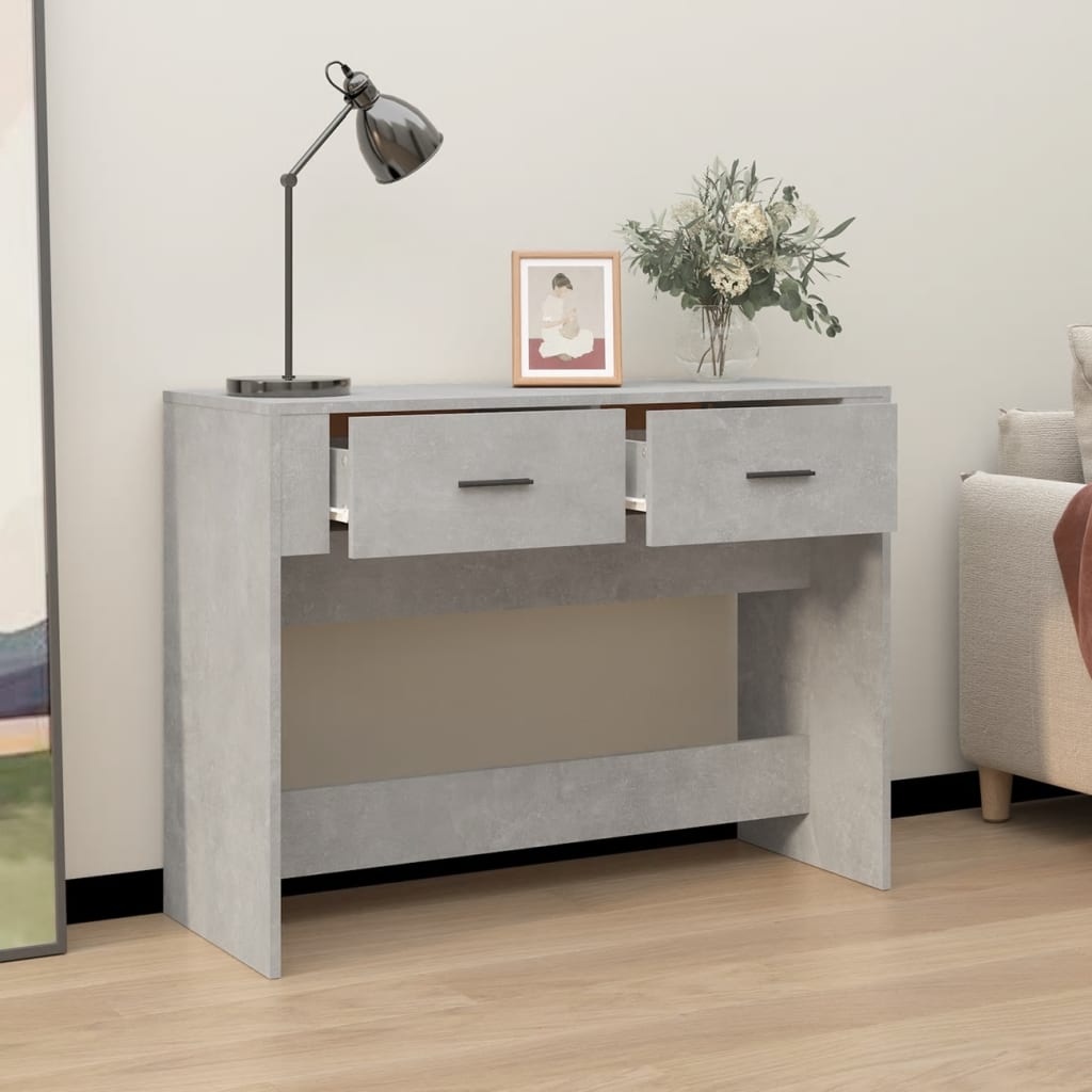 Console Table Concrete Grey 100x39x75 cm Engineered Wood