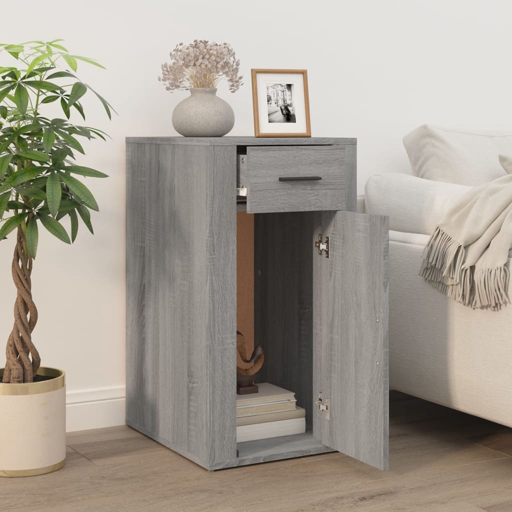 Desk Cabinet Grey Sonoma 40x49x75 cm Engineered Wood