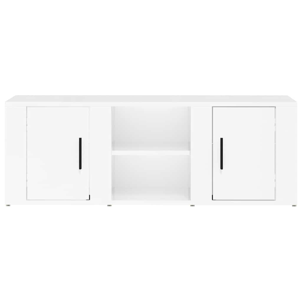 TV Cabinet High Gloss White 100x31.5x35 cm Engineered Wood