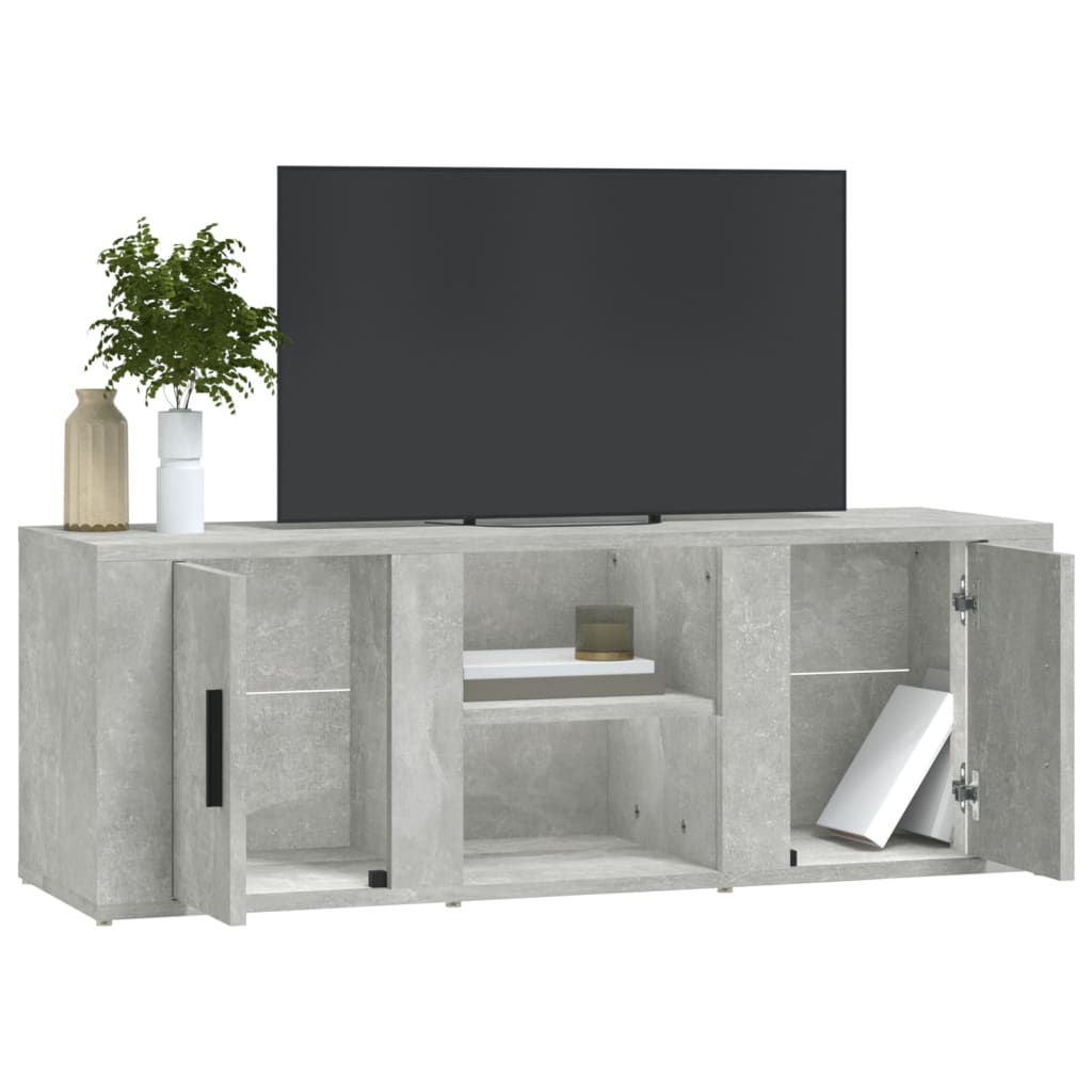 TV Cabinet Concrete Grey 100x31.5x35 cm Engineered Wood