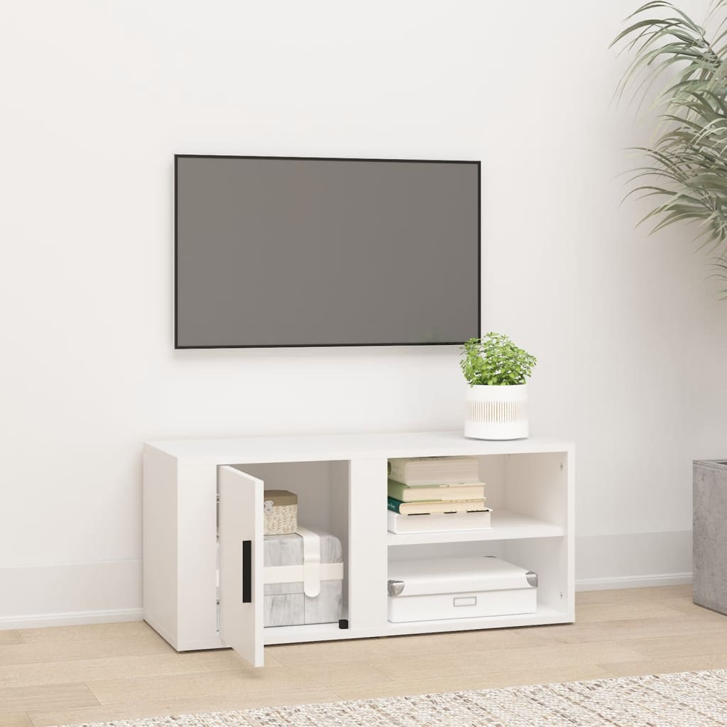 TV Cabinet White 80x31.5x36 cm Engineered Wood