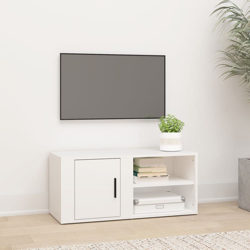 TV Cabinet White 80x31.5x36 cm Engineered Wood