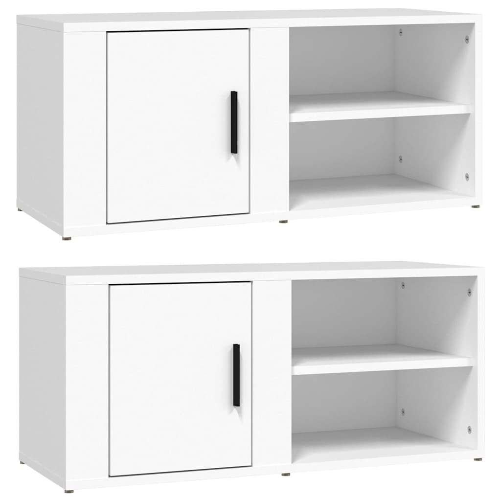 TV Cabinets 2 pcs White 80x31.5x36 cm Engineered Wood