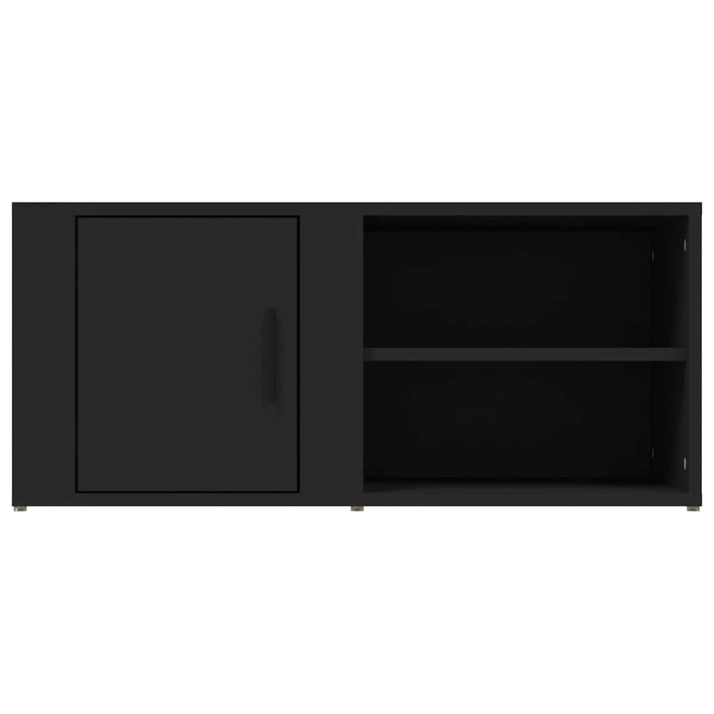 TV Cabinets 2 pcs Black 80x31.5x36 cm Engineered Wood