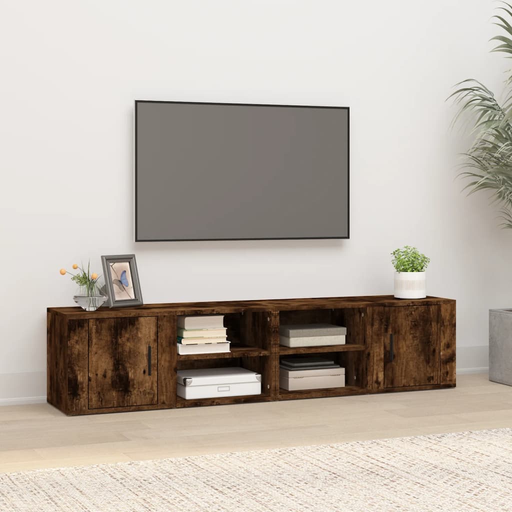 TV Cabinets 2 pcs Smoked Oak 80x31.5x36 cm Engineered Wood