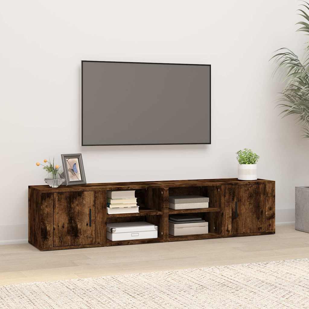 TV Cabinets 2 pcs Smoked Oak 80x31.5x36 cm Engineered Wood