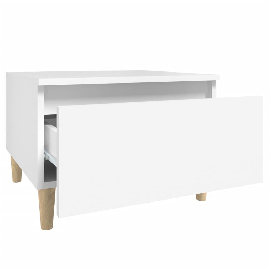 Side Table White 50x46x35 cm Engineered Wood