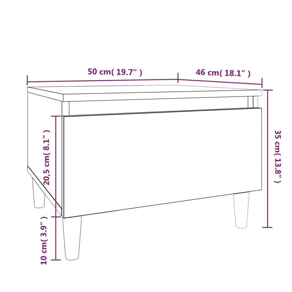 Side Table White 50x46x35 cm Engineered Wood