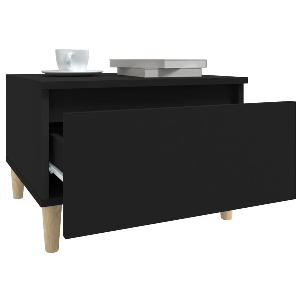 Side Table Black 50x46x35 cm Engineered Wood