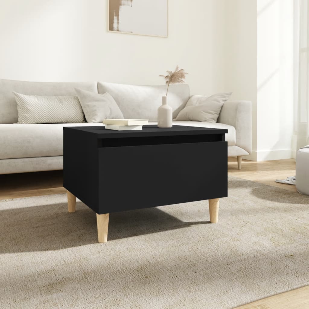 Side Table Black 50x46x35 cm Engineered Wood