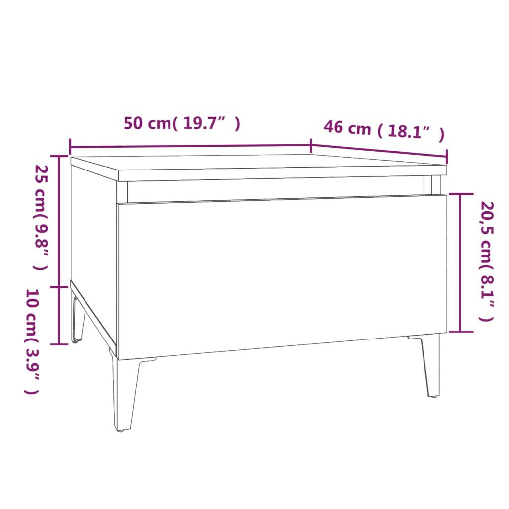 Side Table Black 50x46x35 cm Engineered Wood