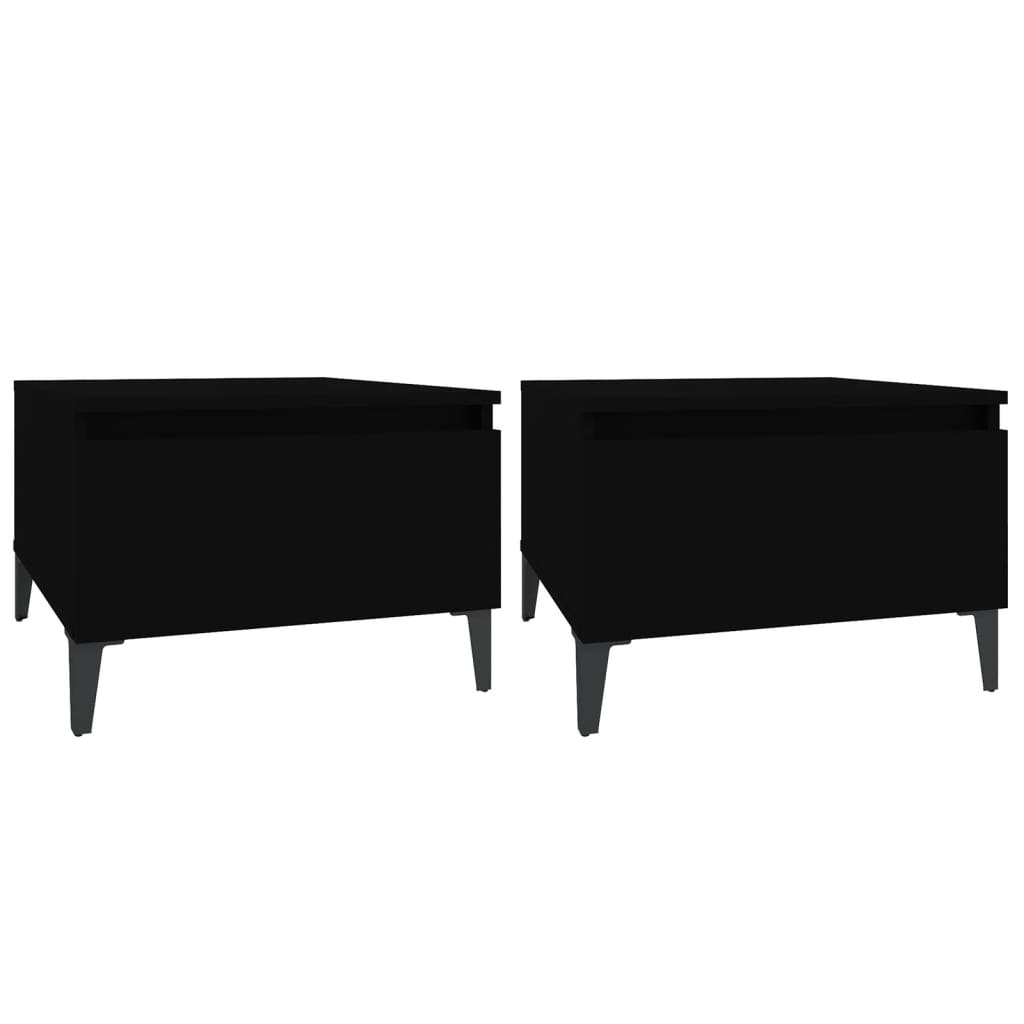 Side Tables 2 pcs Black 50x46x35 cm Engineered Wood