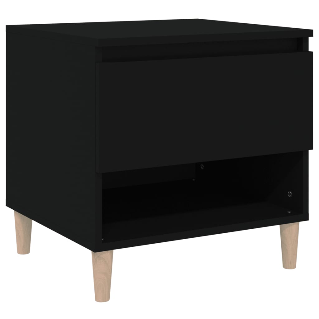 Bedside Table Black 50x46x50 cm Engineered Wood