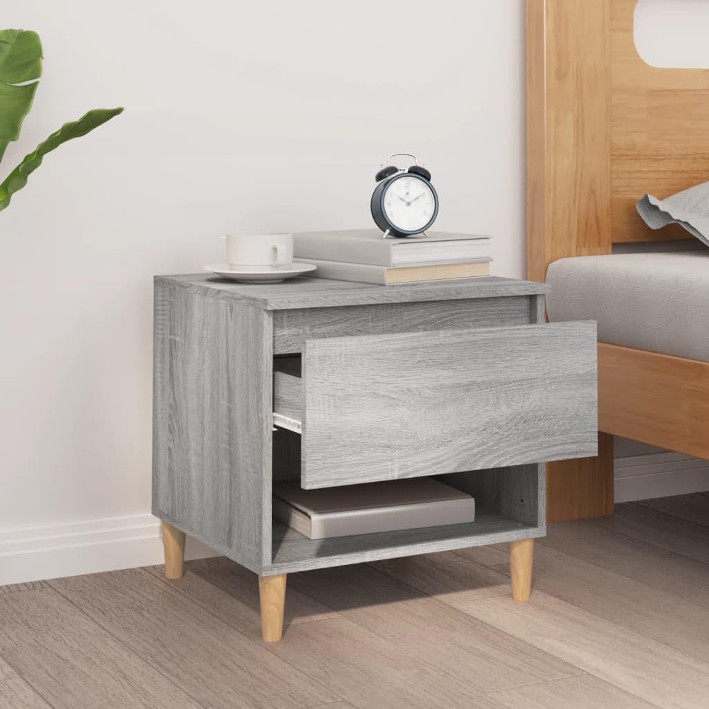 Bedside Table Grey Sonoma 50x46x50 cm Engineered Wood