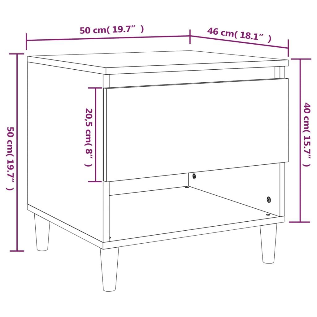 Bedside Tables 2 pcs Grey Sonoma 50x46x50 cm Engineered Wood