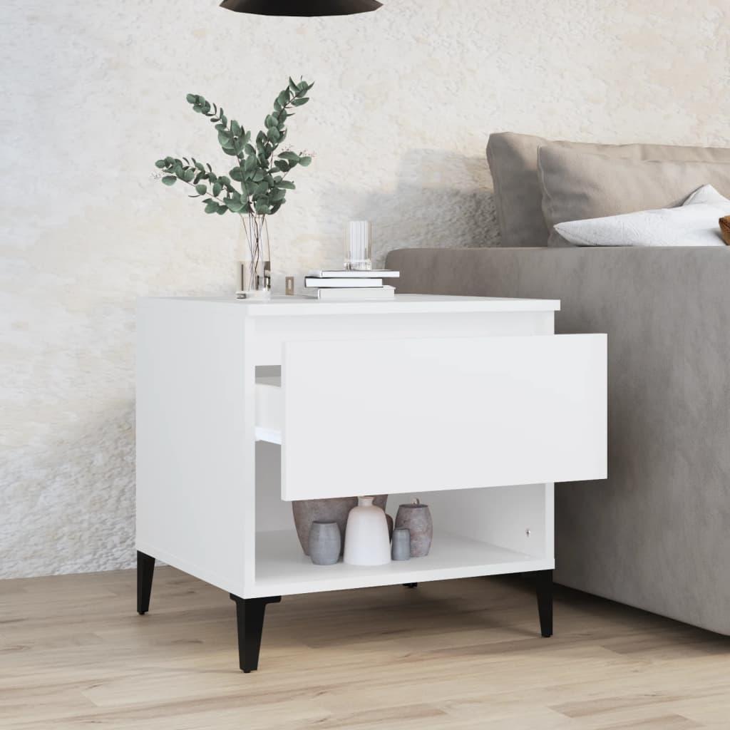 Side Table White 50x46x50 cm Engineered Wood