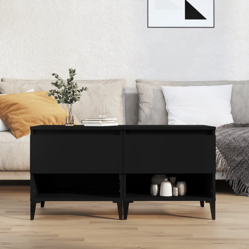 Side Tables 2 pcs Black 50x46x50 cm Engineered Wood