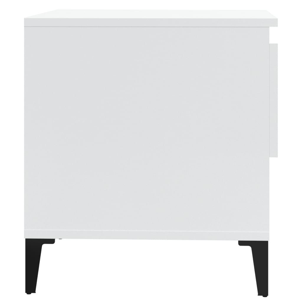 Side Table High Gloss White 50x46x50 cm Engineered Wood