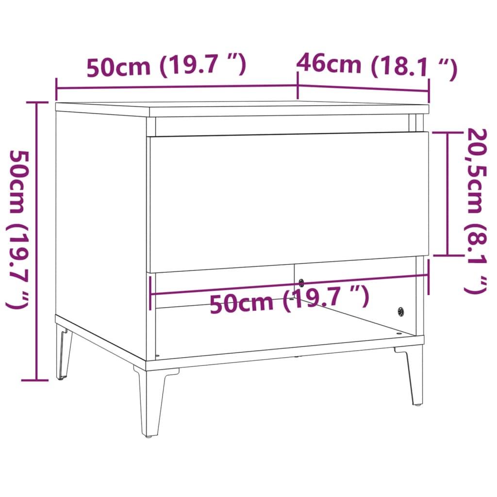 Side Table High Gloss White 50x46x50 cm Engineered Wood