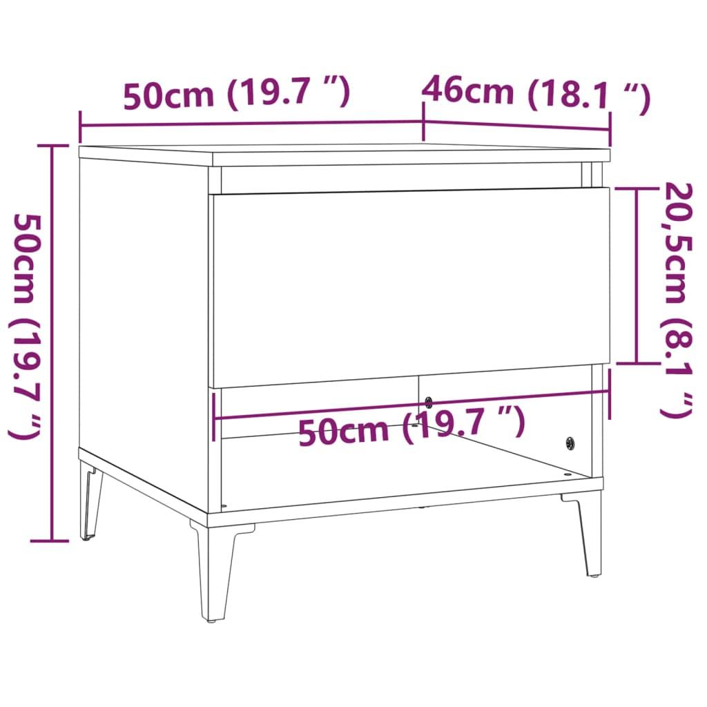 Side Table Concrete Grey 50x46x50 cm Engineered Wood