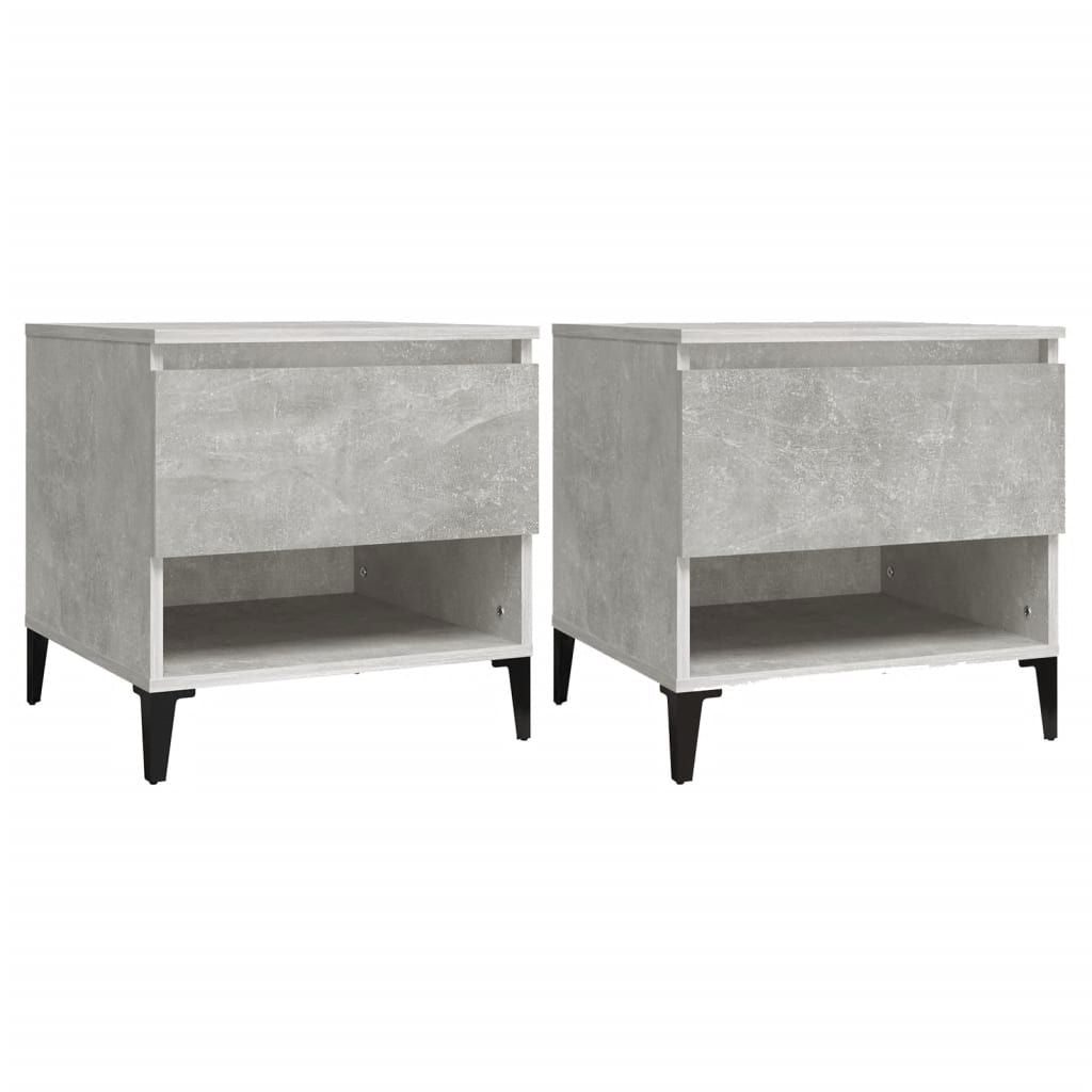 Side Tables 2 pcs Concrete Grey 50x46x50 cm Engineered Wood