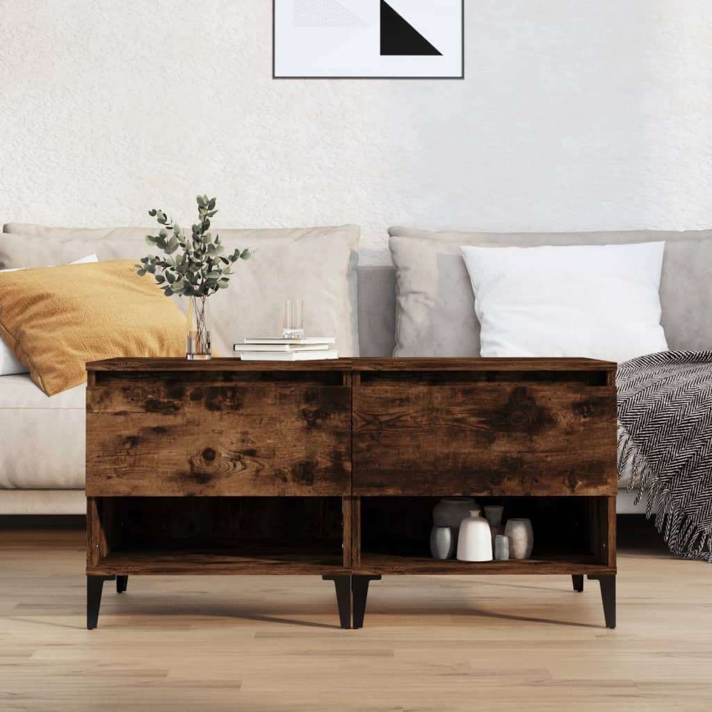 Side Tables 2 pcs Smoked Oak 50x46x50 cm Engineered Wood