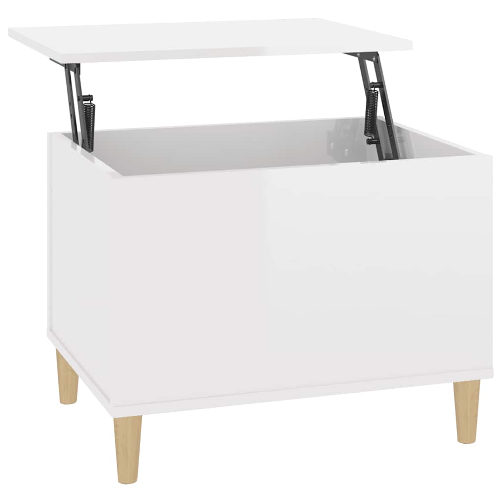 Coffee Table High Gloss White 60x44.5x45 cm Engineered Wood