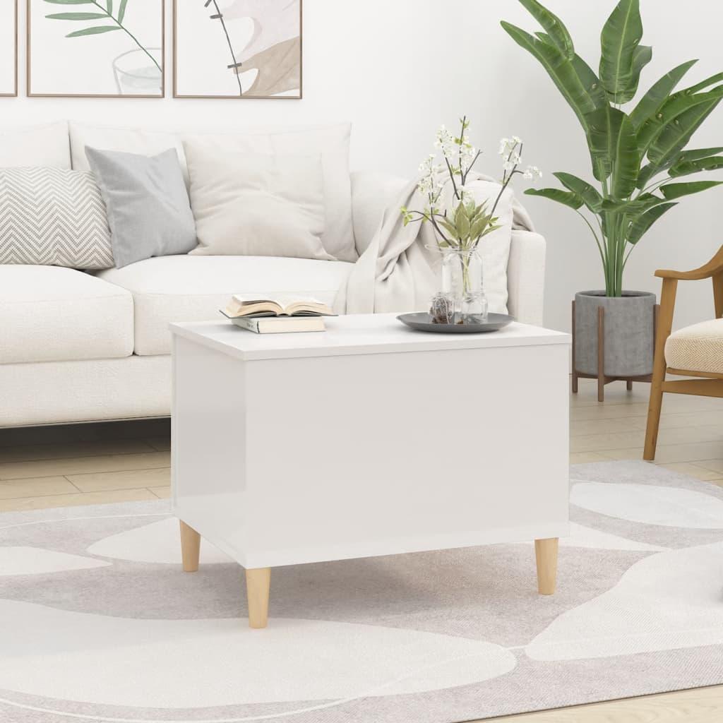 Coffee Table High Gloss White 60x44.5x45 cm Engineered Wood