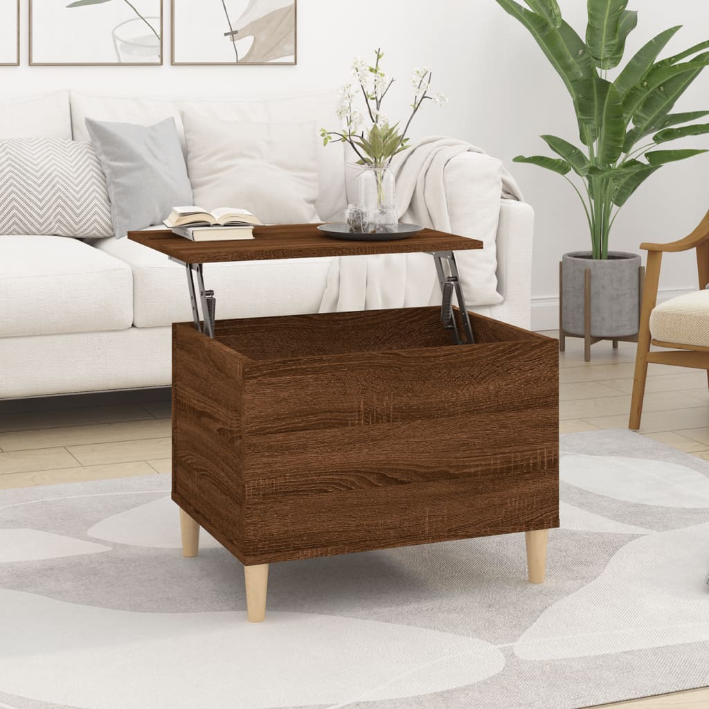 Coffee Table Brown Oak 60x44.5x45 cm Engineered Wood