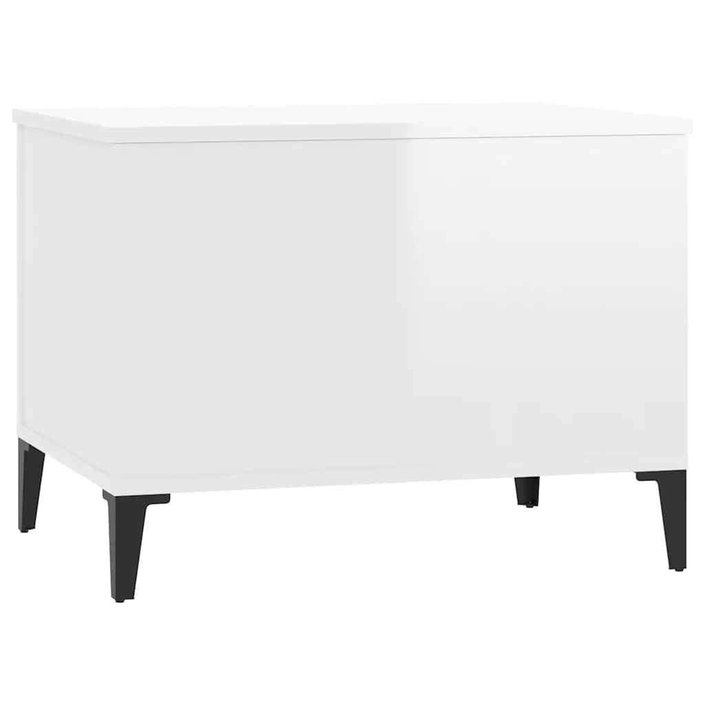 Coffee Table High Gloss White 60x44.5x45 cm Engineered Wood