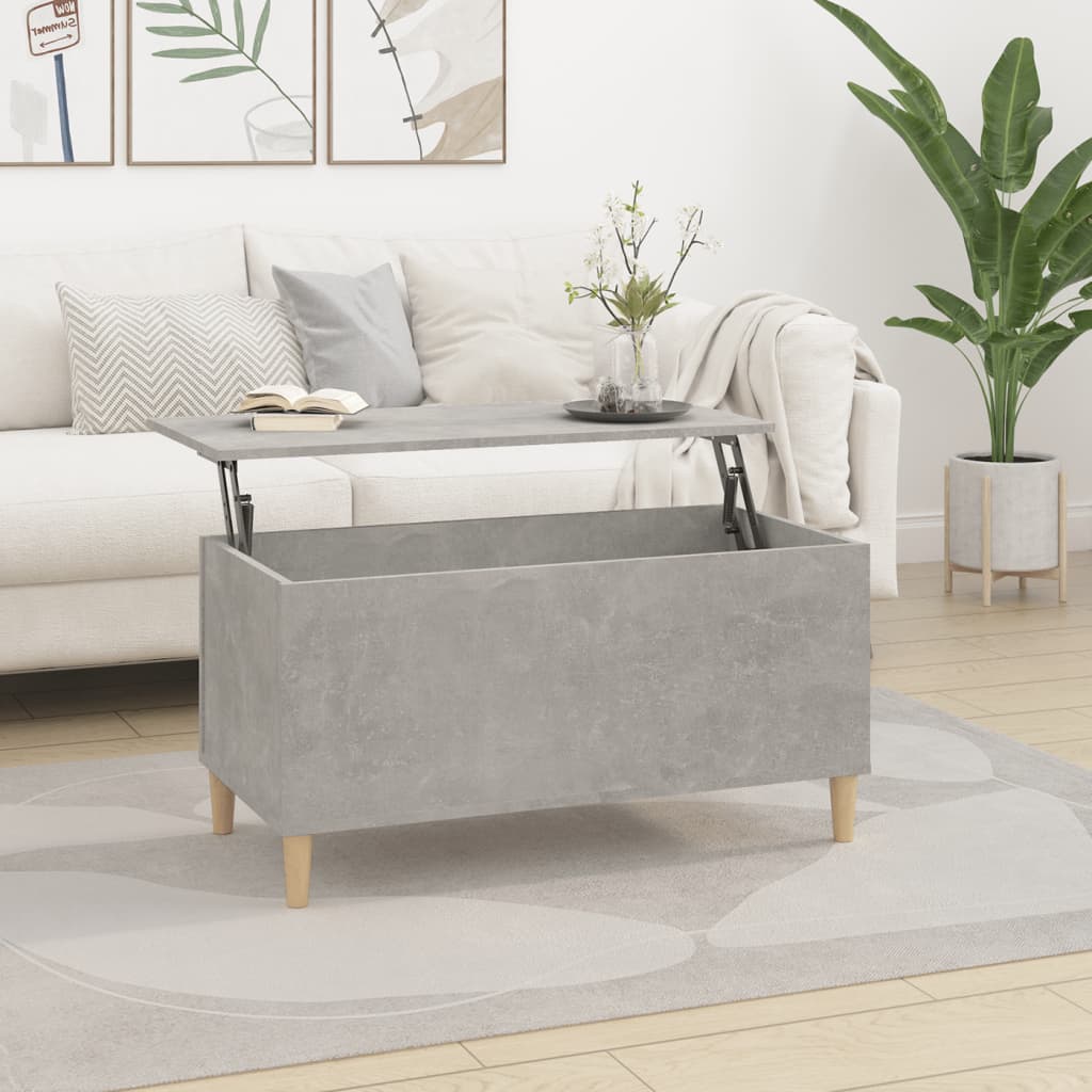 Coffee Table Concrete Grey 90x44.5x45 cm Engineered Wood