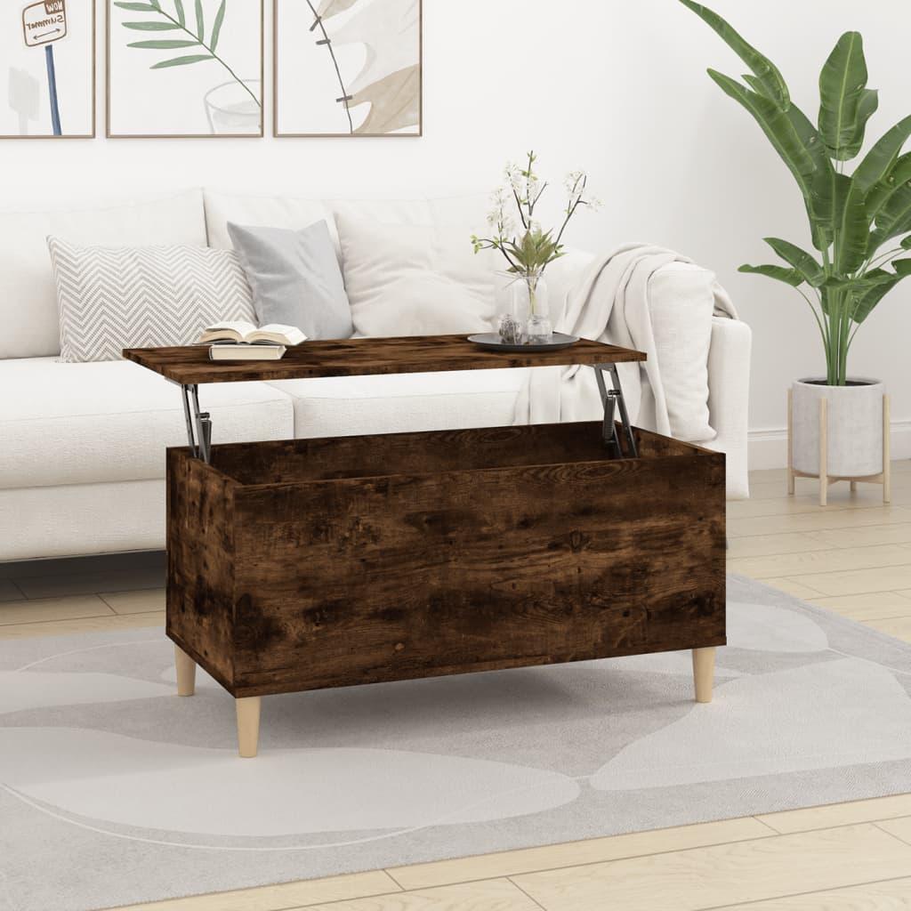 Coffee Table Smoked Oak 90x44.5x45 cm Engineered Wood