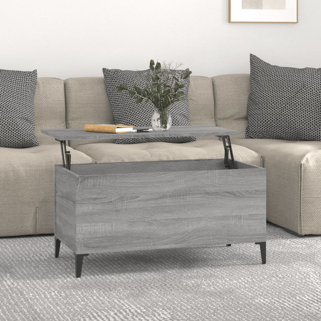 Coffee Table Grey Sonoma 90x44.5x45 cm Engineered Wood