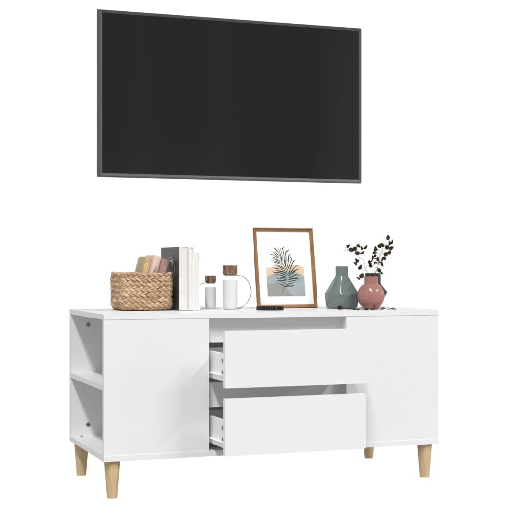 TV Cabinet White 102x44.5x50 cm Engineered Wood