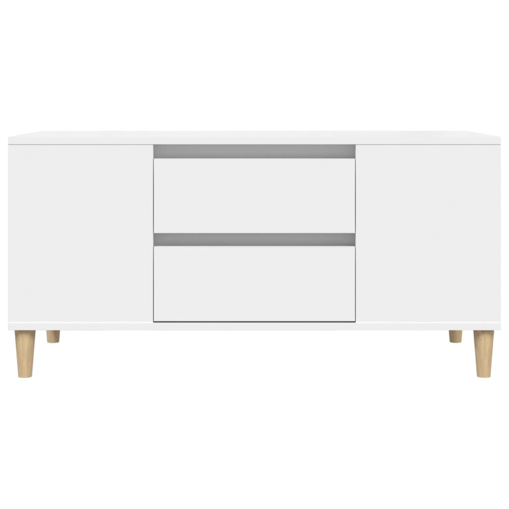 TV Cabinet White 102x44.5x50 cm Engineered Wood