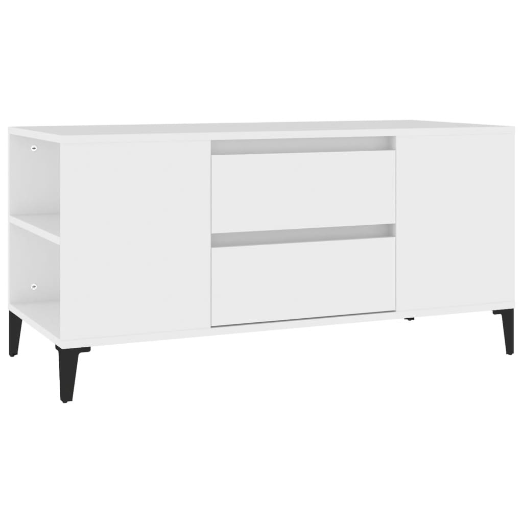 TV Cabinet White 102x44.5x50 cm Engineered Wood