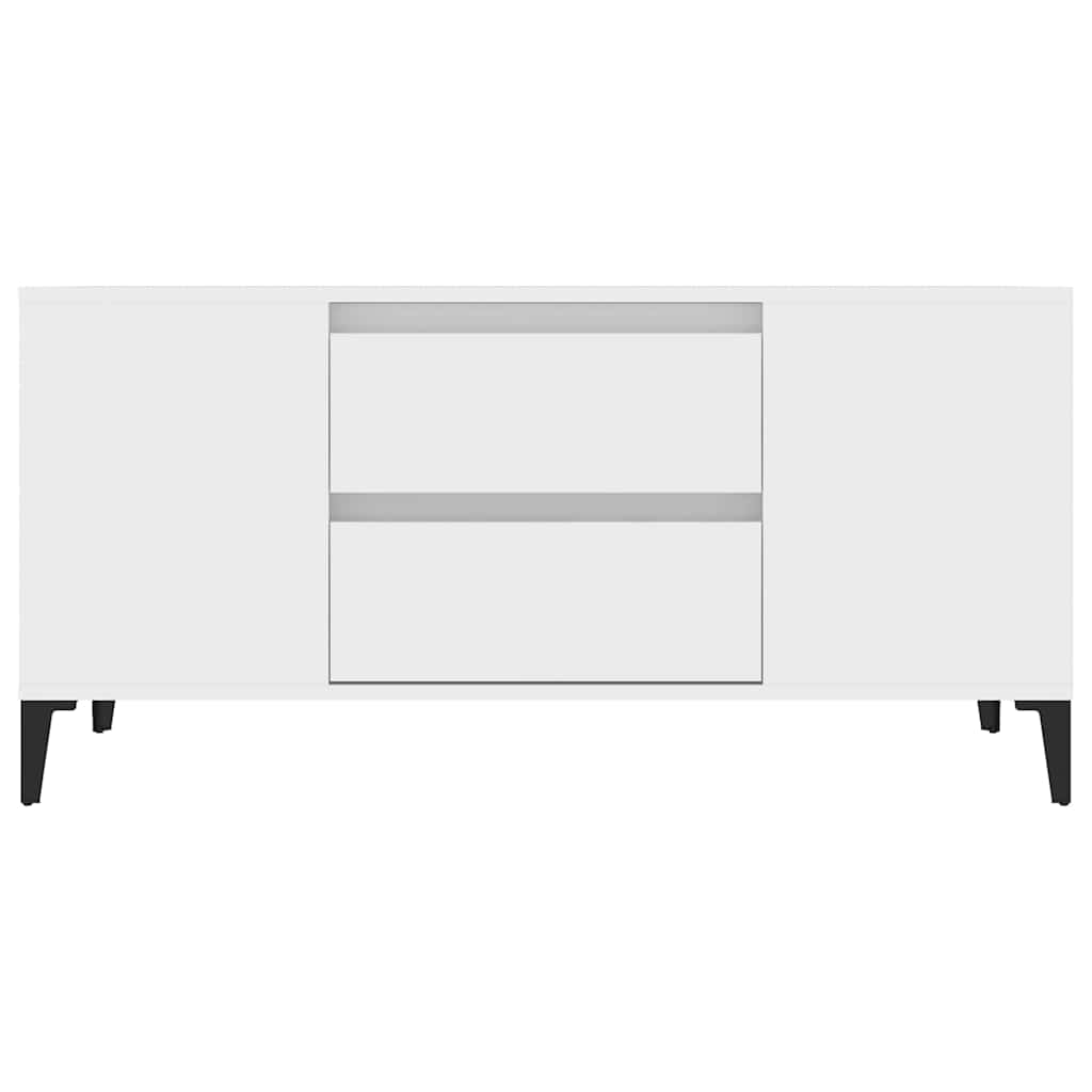 TV Cabinet White 102x44.5x50 cm Engineered Wood