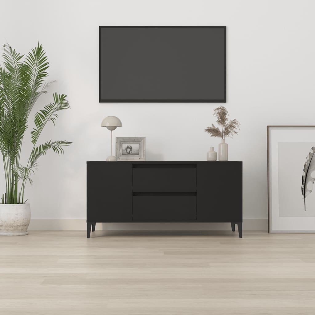 TV Cabinet Black 102x44.5x50 cm Engineered Wood