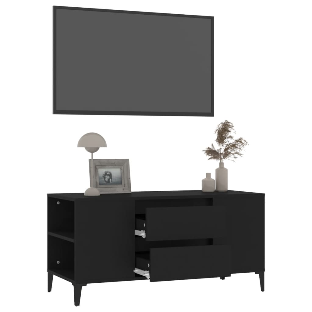 TV Cabinet Black 102x44.5x50 cm Engineered Wood