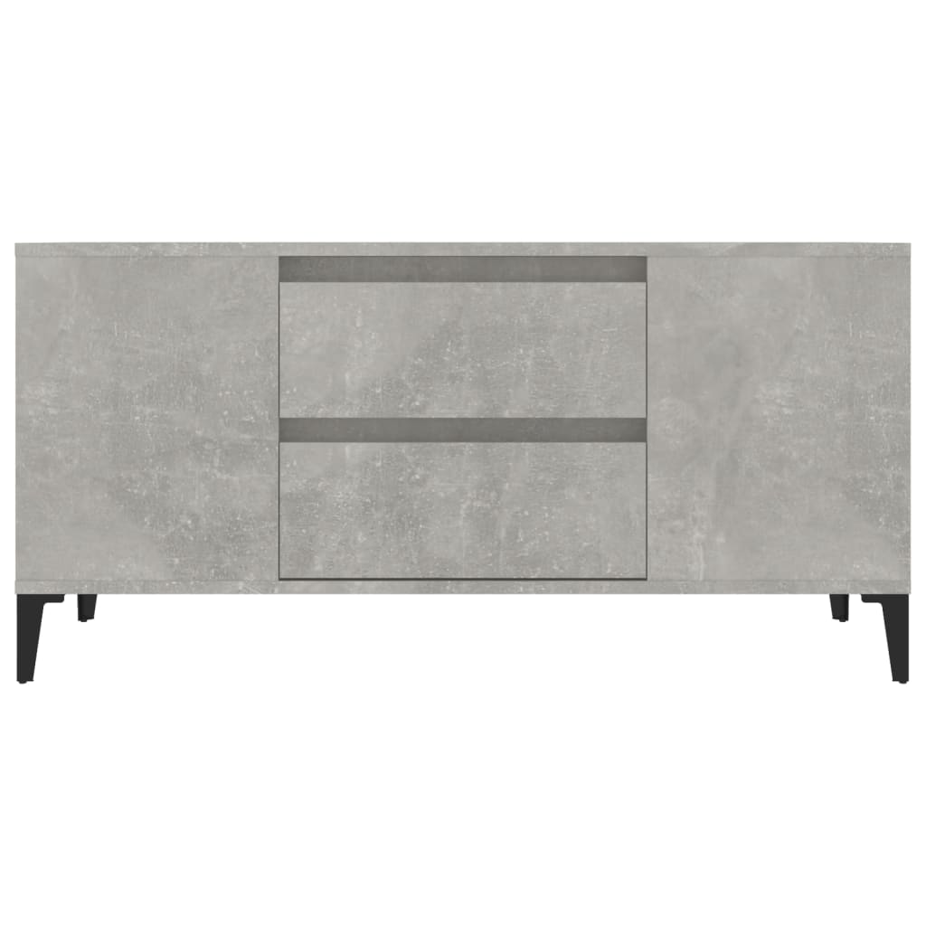 TV Cabinet Concrete Grey 102x44.5x50 cm Engineered Wood