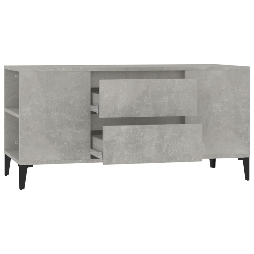 TV Cabinet Concrete Grey 102x44.5x50 cm Engineered Wood