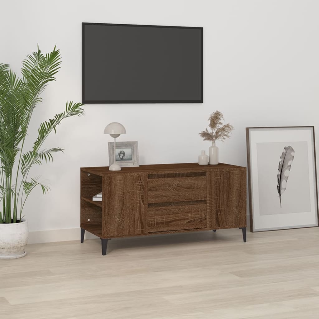 TV Cabinet Brown Oak 102x44.5x50 cm Engineered Wood