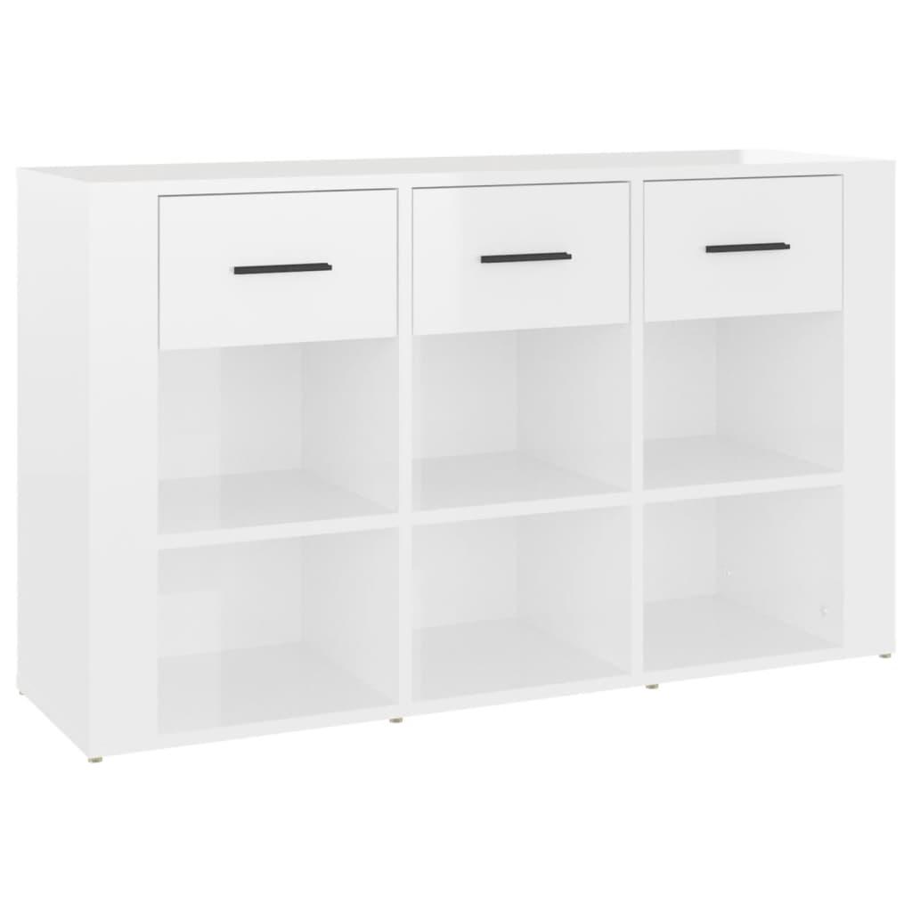 Sideboard High Gloss White 100x30x59.5 cm Engineered Wood